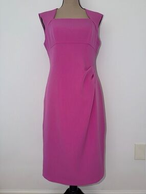 Adrianna Papell Sheath Pencil Pleated Dress